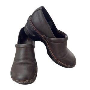 Sonoma Womens Brown Leather Clogs Slip On Mules Shoes Size 6‎ Medium